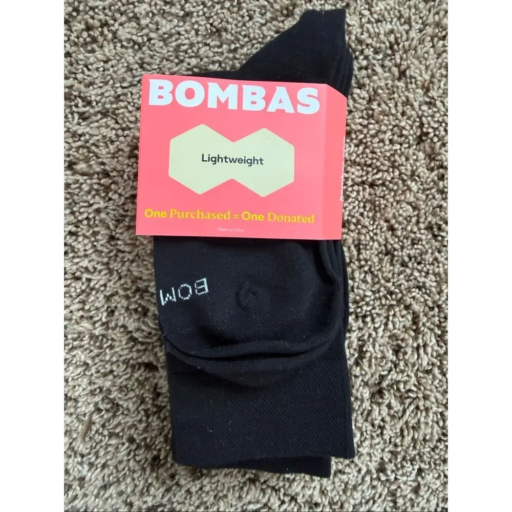 Bombas Lightweight Black Crew Socks NWT Comfort Performance Socks set of 3